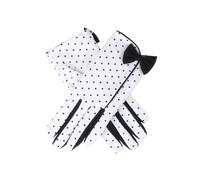 Dents Women's Spotted Cotton Gloves WHITE/BLACK ONE