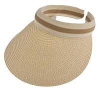 Dents Womens Straw Ribbon Band Sun Visor Hat - Natural