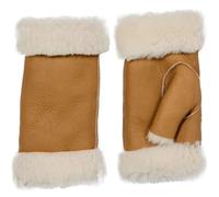 Dents Womens Vera Fingerless Sheepskin Mittens - Camel Brown Nappa - Medium