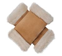 Dents Womens Vera Fingerless Sheepskin Mittens - Tan Suede