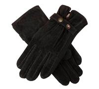 Dents Women's Warm Lined Casual Pigsuede Glove Black Large