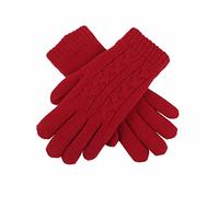 Dents Women's Wool Blend Classic Cable Knit Gloves With Ribbed Cuff & Soft Feather Yarn Lining