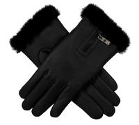Dents Womens Yasmin Touchscreen Leather Gloves - Black - Large