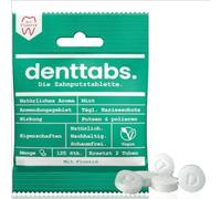 DENTTABS Teeth Cleaning Tablets with Fluorid Pack of 125 the Full-fledged Alternative to Toothpaste, Mint Vegan Plastic-Free Without preservatives. in the Original denttabs compostable Bag