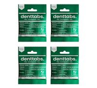 DENTTABS Teeth Cleaning Tablets with Fluoride - 4 Pack of 125 - The Full-Fledged Alternative to Toothpaste Mint - Vegan, Plastic-Free, Without Preservatives - Original DENTTABS Compostable Bag