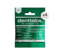 DENTTABS Teeth Cleaning Tablets with Fluoride - 4 Pack of 125 - The Full-Fledged Alternative to Toothpaste Mint - Vegan, Plastic-Free, Without Preservatives - Original DENTTABS Compostable Bag