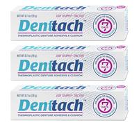 Denttach Denture Adhesive, Thermoplastic Denture Adhesive, Cushion and Reliner, Comfortable, Secure Denture Grip for Up to 7 Days, Non Glue, Zinc Free, Long Holding Denture Reliner (Pack of 3)