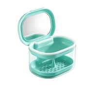 Denture Bath Box Compact Multi-Purpose Soaking Container for Third Teeth | Portable Mouth Guard Box for Women Men Adults Children Home Travel Business Trip Rinse