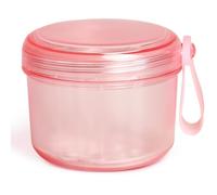 Denture Bath Box Denture case Retainer Cleaning Box Complete Clean Care for Dentures (transparent pink)