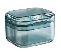 Denture Bath Case - Leak-Proof Retainer Container with Strainer Basket, Waterproof Travel Soaking Cup, Secure Snap-Lock Storage for Dentures and Aligners | for Home and Travel