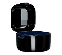 Denture Box, False Teeth Container, Orthodontic Dental Retainer Case, Portable Denture Cleaning Box for Travel, Retainer Cleaning, Dentures, Clear Braces, Mouth Guard, Night Guard (Black)