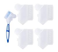 Denture Brush Cover, 4pcs Denture Brush Cover Only, Denture Tooth Brush Cover with Air Vent Drain Water Protect the Hygiene of Denture Brush, Portable Denture Tooth Brush Cover to Travel and Home