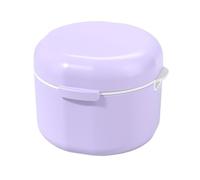 Denture Case 1pc Double Layer Denture Retainer Case Teeth Cleaning Hollow Braces Orthodontic Storage Box(Purple)