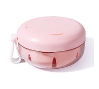 Denture Case, Definitely No-Leak Denture Bath Box for Traveling Perfectly, Denture Cup with Strainer & Mirror(Pink)