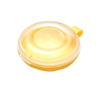 Denture Case, Denture Box Portable Transparent Lid ABS Plastic Air Tight Round Retainer Case Holder for Traveling, Special Birthday Gift Yellow