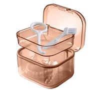 Denture Case - Denture Cleaning Case,Invisible Braces Box Denture Cleaning Strainer Bath Soaking Cup Container Holder With Filter Basket Net