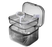 Denture Case | False Teeth Storage Box | Denture Bath Box | Invisible Orthodontic Appliance Storage Box for Partial Dentures