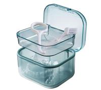 Denture Case | False Teeth Storage Box | Denture Bath Box | Invisible Orthodontic Appliance Storage Box for Partial Dentures
