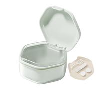 Denture Case - Leak Can Log Box with Secure Lid, Compact Care Container, Travel-friendly Dentist for Soaking, Hygiene Routine Accessories for the Bathroom in Home Bathrooms