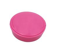Denture Case, Orthodontic Retainer Box Wear-Resistant Vent Hole Design with Mirror Dental Mouthguard Denture Holder Mouthpiece Case for Unisex, Special Birthday Gift Pink
