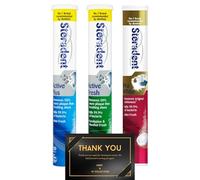 Denture Cleaning Tablets - Active Plus, Active Fresh & Pro White - Deep Clean, Removes Stains, Freshens, Daily Use - 90 Tablets (3 x 30)