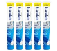 Denture Cleaning Tablets Active Plus,Mint Fresh,150 Count, Pack of 5 | Pack of 5 Tubes, 30 Tablets per Tube, Kills 99.9% Bacteria, Removes 50% More Plaque, Mint Fresh Flavour