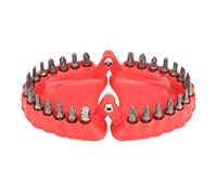 Denture Drill Bit Holder, Mouth Bit Holder, Denture Screwdriver Organizer, 3D Sculpture Desk Decor 28 Holes Red (With Bits)