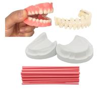 Denture Fake Teeth - Do it Yourself Full or Part Top and Bottom Fake Teeth at Home, Repair Missing Teeth, Improve Smile(Gypsum Model， Gum Material and Fake Teeth)