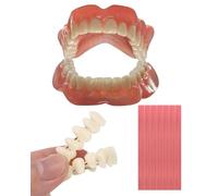 Denture Kit, Functional Homemade Denture Combo, Full Set of Top and Bottom Fake Teeth, Improve Smile, Eat & Drink, Long or Short-term denture solution-AE-04-07-9