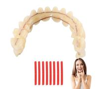 Denture Repair Kit, Dentures False Teeth Set Soft Dentures Reline Kits with 7 Red Wax Tablets DIY Resin Denture Kit for Men and Women to Repair Missing Teeth