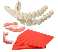 Denture Repair Kit, Fake Teeth, Dentures Teeth Top and Bottom, Suitable for Men and Women to Repair Missing Tooth with Red Wax Tablets 10 Pieces