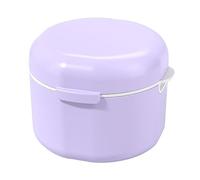 Denture Retainer Case Double Layer Hollow Drain Portable Dustproof Plastic Box Deep Cleaning Food Grade Braces Denture Storage Box Soaking Container Household Supplies, Special Birthday Gift Purple