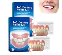 Denture Silicone Reline Kit, Soft Denture Reline Kit,Upper and Lower Veneers Teeth for Women Men (B-2Pcs)