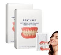 Dentures, Adsorptive Denture, Silicone Reline Denture Set, Soft Dentures Reline Kit, Comfortable Fit, for Men and Women, Soft and Comfortable (2Pcs)