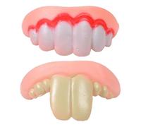 Dentures for Dogs - 2Pcs Fake Teeth Toys for Dog, Dog Buckk Teeth, Funny Dog Teeth Braces, Ugly False Teeth, Silicone Fake Teeth Toy, Tear-Resistant Dog Fake Teeth, Suitable Dog Chew Toys Pet Supplies