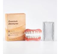 Dentures that Fit Over Existing Teeth Set, Complete Silicone False Teeth Set Full Dentures for Women Men Top and Bottom