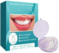 Dentures, The Second Generation of Silicone Artificial Upper and Lower Braces Set, Adjustable Clasp Soft and Comfortable, Natural Beauty to Restore self-Confidence