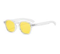 DENUVI Candy colors Sunglasses UV400 for Men Women Round UV400 outdoor sports and cycling,Trans Yellow