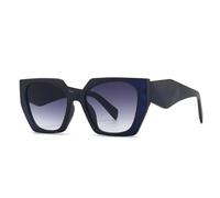 DENUVI Cat Eye Wide Leg Sunglasses Women Gradient Leopard UV400 For Outdoor Sports Running And Riding,Blue DoubleGrey