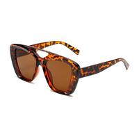 DENUVI Double Bridges Cat Eye Sunglasses Women Gradient UV400 Men Candy For Outdoor Sports Running And Riding,Leopard tea