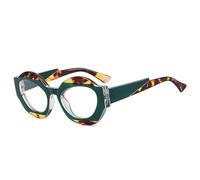 DENUVI Double Color Oval Sunglasses Women Clear Gradient UV400 Men Punk Leopard For Outdoor Sports Running And Riding,Leopard green clear