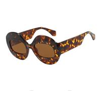 DENUVI Oversized Oval Women's Sunglasses Man UV400 For Outdoor Sports Running And Riding,Leopard Brown