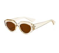 DENUVI Punk Oval Sunglasses Women Cat Eye Sunglasses Men Leopard UV400 For Outdoor Sports Running And Riding,C5 Light Brown,Brown