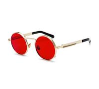 DENUVI Punk Sunglasses UV400 Men Women Round Small Metal For Outdoor Sports Running And Riding,12