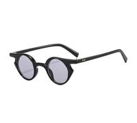 DENUVI Small Cat Eye Sunglasses Women Clear Ocean Lens UV400 Men Punk Round Rivets For Outdoor Sports Running And Riding,Black light gray