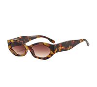 DENUVI Small Frame Cat Eye Women Sunglasses Oval Leopard UV400 For Outdoor Sports Running And Riding,Leopard DoubleTea