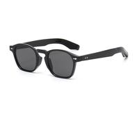 DENUVI Small Frame Rivet Punk Round Sunglasses UV400 Men Women For Outdoor Sports Running And Riding,Black Grey