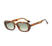 DENUVI Small Frame Sunglasses Women Clear Gradient UV400 Men Blue For Outdoor Sports Running And Riding,Leopard green