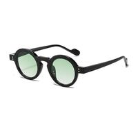 DENUVI Small Round Sunglasses Women Clear Ocean Lens UV400 Men Rivets Punk For Outdoor Sports Running And Riding,Black green gradient