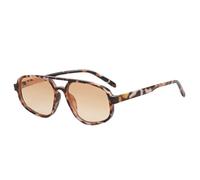 DENUVI Women Double Bridges Sunglasses UV400 Men Cat Eye Leopard For Outdoor Sports Running And Riding,Pattern tea gradient